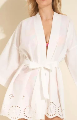 Marilyn Parea I Sukienki Plażowe - bawełniane kimono plażowe wiązane w pasie Boho