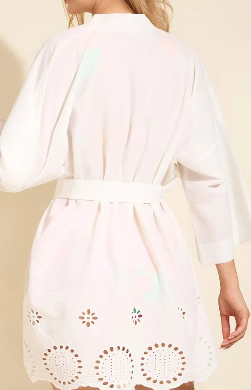 Marilyn Parea I Sukienki Plażowe - bawełniane kimono plażowe wiązane w pasie Boho