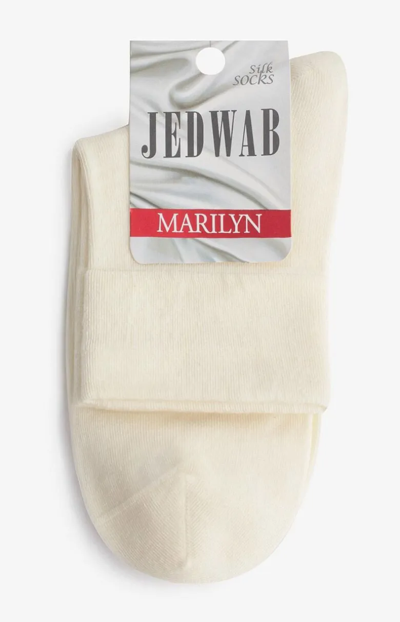 Marilyn białe skarpetki z jedwabiem Silk Socks