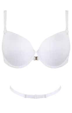 Marilyn biały biustonosz gładki push-up zapinany z przodu Enigma 01