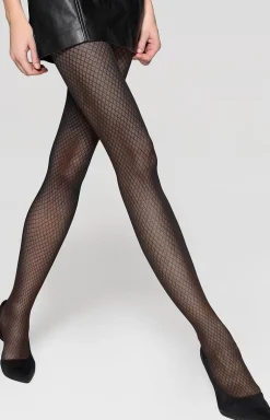 Marilyn czarne rajstopy damskie kabaretki Grace D10 40 DEN