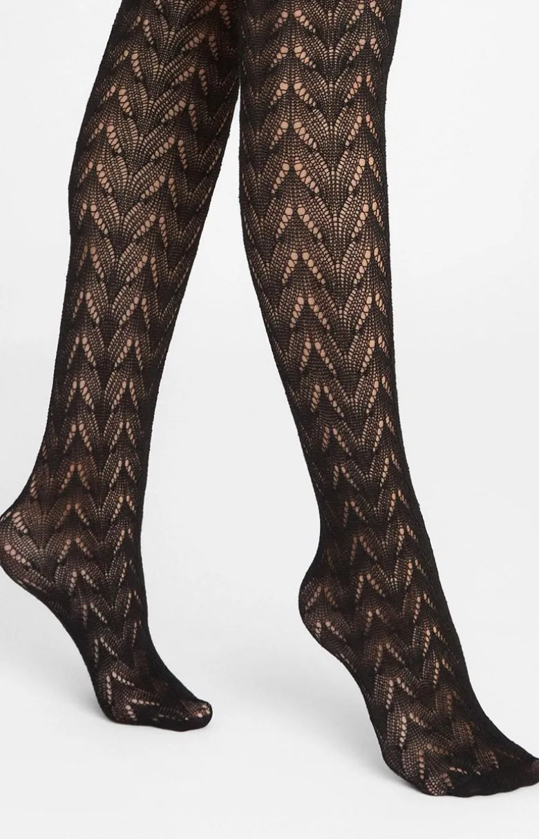 Marilyn czarne rajstopy o żakardowym splocie Jacquard D09 120 DEN