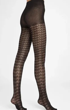 Marilyn czarne rajstopy o żakardowym splocie Jacquard D09 120 DEN