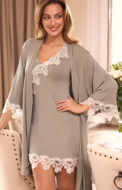 Damskie Marilyn Koszule Nocne|Koszule Nocne Damskie - damska koszulka nocna z dzianiny bambusowej Sage