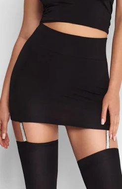 Marilyn elastyczna spódniczka z pończochami i paskami Cherry H23 Hot