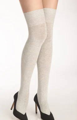 Damskie Marilyn Zakolanówki Damskie - klasyczne jasnoszare zakolanówki Zazu Cotton 899 New