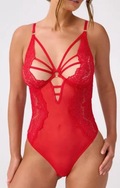 Marilyn Body|Body - koronkowe body czerwone Justin