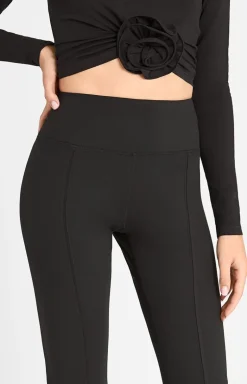 Marilyn Legginsy damskie czarne z efektownym rozcięciem 853 Flared
