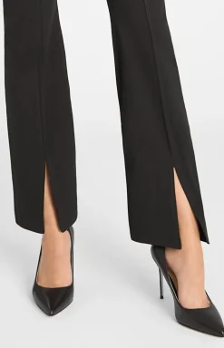 Marilyn Legginsy damskie czarne z efektownym rozcięciem 853 Flared