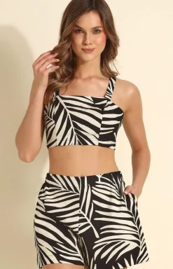 Marilyn lniany tank top plażowy z wiązaniem na plecach Safari