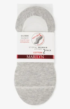 Marilyn 2-pack stopki damskie z silikonem szare Silicon
