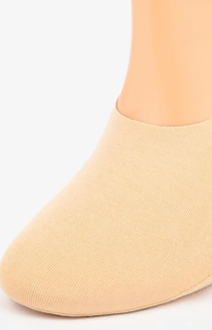 Damskie Marilyn Skarpetki|Skarpety Stopki - 2-pack stopki damskie z silikonem beżowe Discreet