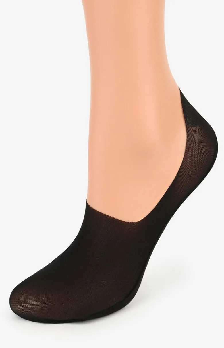 Marilyn 2-pak stopki damskie czarne z lekkiej siateczki Comfort Net High