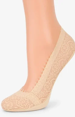 Marilyn Skarpetki - 2-pak stopki koronkowe beżowe Comfort Lace