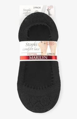 Marilyn 2-pak stopki koronkowe czarne Comfort Lace