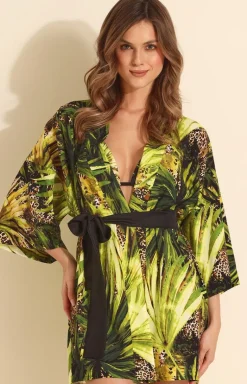 Marilyn peniuar plażowy wiązany w pasie Tropical
