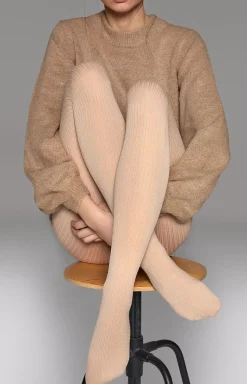 Marilyn Rajstopy - rajstopy z wiskozy i kaszmiru beżowe 80 DEN Cashmere D09