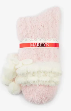 Marilyn skarpetki damskie z pomponami różowe Coozy D40