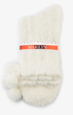 Marilyn skarpetki damskie z pomponami białe Coozy D40