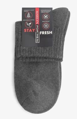 Marilyn skarpetki męskie bawełniane ciemno szare o niskim kroju Stay Fresh