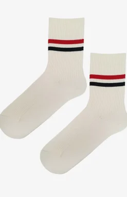 Marilyn skarpetki męskie z wiskozą w sportowym stylu białe Striped Stripe