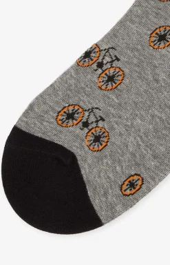 Męskie Marilyn Skarpety Męskie - stopki męskie bawełniane z motywem rowerowym szare Bikes 2
