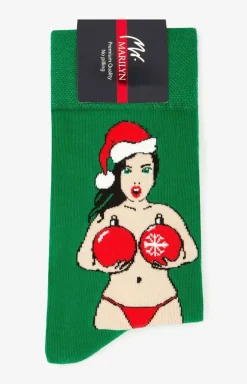 Damskie Marilyn Kolorowe Skarpetki|Bawełniane Skarpetki - świąteczne skarpetki męskie Santa Baby
