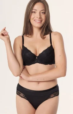 Damskie Mefemi Panty Damskie - figi damkie zorty czarne Petra DZ25