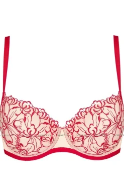Gorteks Biustonosze Push-Up - Mistress B1 biustonosz push-up z czerwonym haftem