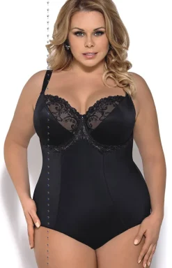 Modelujące czarne body damskie z miseczkami K356 Gala