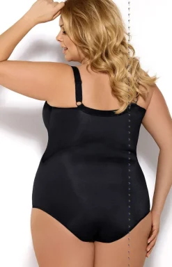 Modelujące czarne body damskie z miseczkami K356 Gala