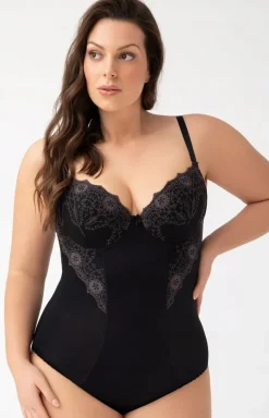 Modelujące damskie body z miseczkami czarne G184 Livia