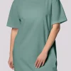 Damskie Mona Koszula Nocna Bawełniana - bawełniana koszula nocna damska wiśniowa Bliss Plus Size
