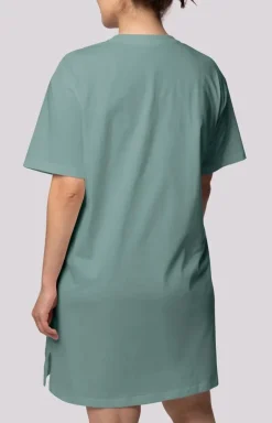 Damskie Mona Koszula Nocna Bawełniana - bawełniana koszula nocna damska wiśniowa Bliss Plus Size