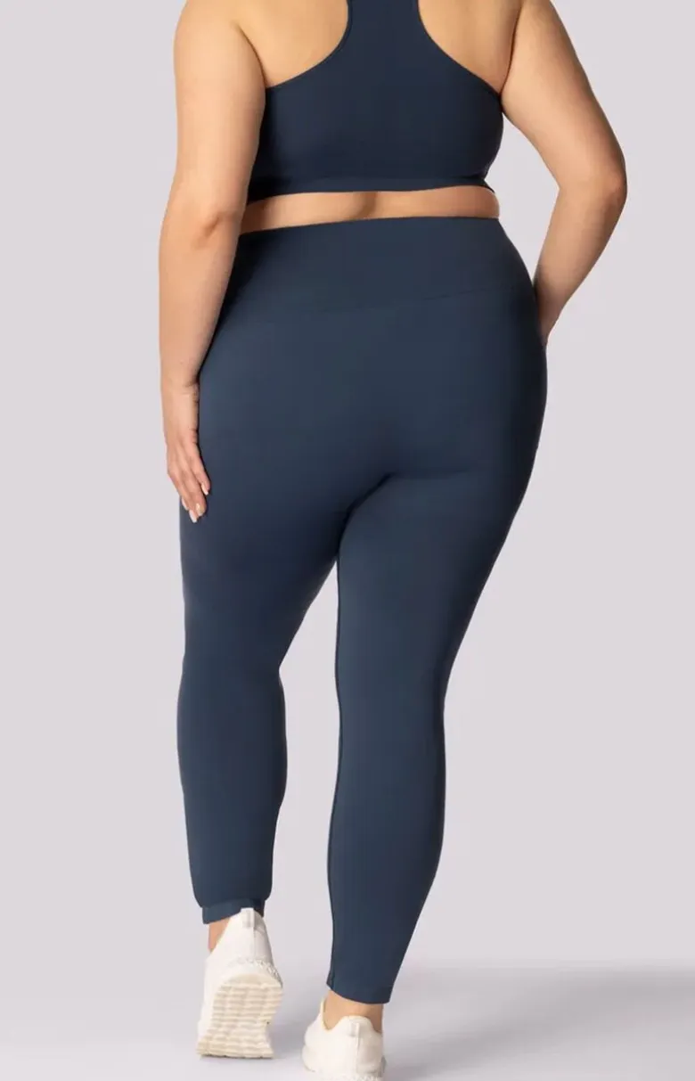 Mona legginsy damskie granatowe Base Plus Size