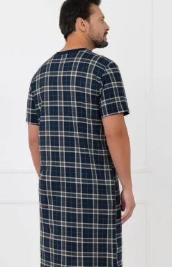 Męskie Italian Fashion Piżamy Męskie - Męska koszula nocna z krótkim rękawem Andreas