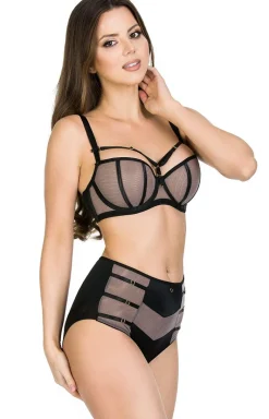 Naked 19120 czarny biustonosz soft balconette z paskami