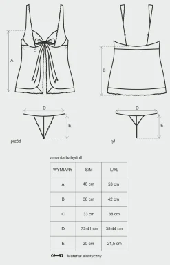 Damskie Obsessive Koszulki|Seksowna Koszula Nocna - Amanta koszulka babydoll i stringi komplet