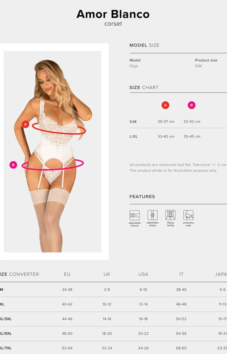 Obsessive Amor Blanco biały gorset i stringi