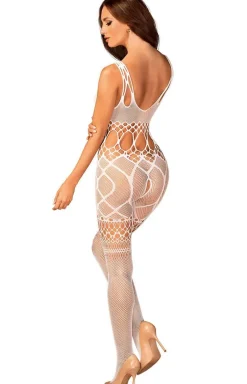 Obsessive białe bodystocking z otwartym rokiem G330
