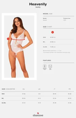 Obsessive Body|Body - białe koronkowe body z otwartym krokiem Heavenlly