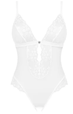 Obsessive Body|Body - białe koronkowe body z otwartym krokiem Heavenlly