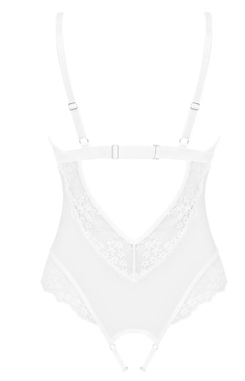 Obsessive Body|Body - białe koronkowe body z otwartym krokiem Heavenlly