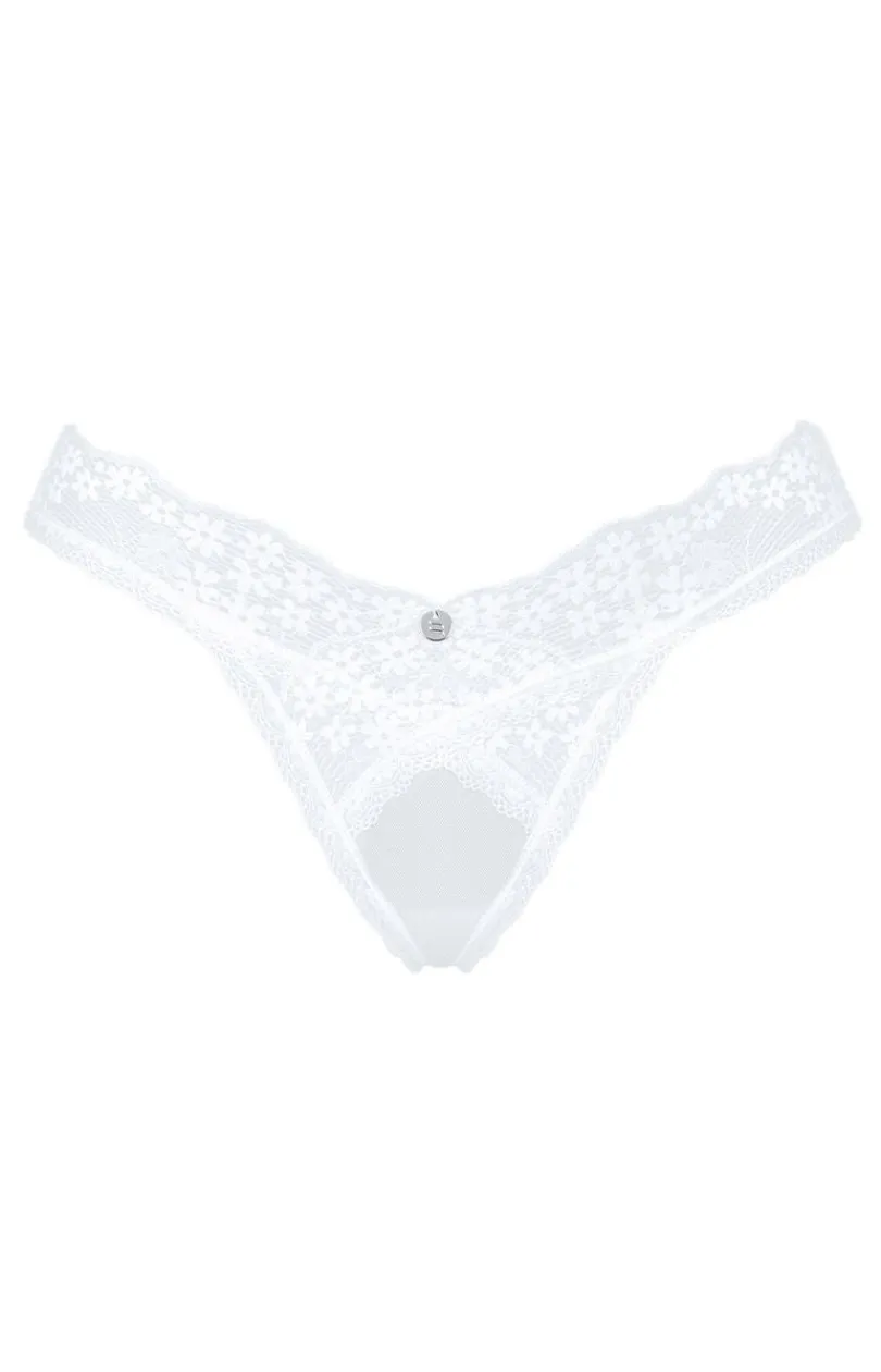 Damskie Obsessive Stringi Z Koronką|Stringi Damskie - białe koronkowe stringi Heavenlly