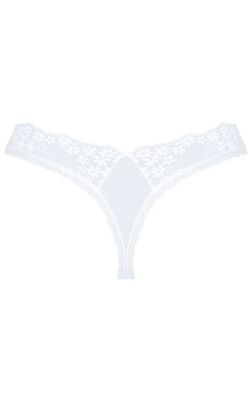 Damskie Obsessive Stringi Z Koronką|Stringi Damskie - białe koronkowe stringi Heavenlly