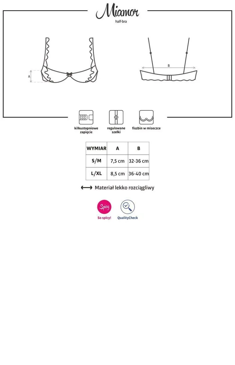 Obsessive Biustonosze Otwarte|Wszystkie Biustonosze... - biustonosz peek-a-boo otwarty Miamor half bra