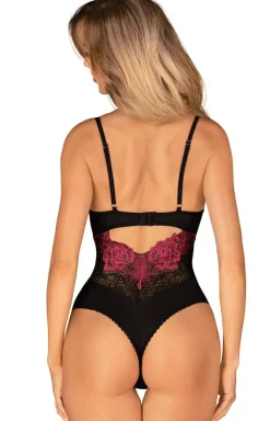 Obsessive body z różowym haftem Rosenty