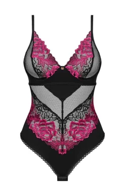 Obsessive body z różowym haftem Rosenty