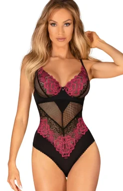 Obsessive body z różowym haftem Rosenty