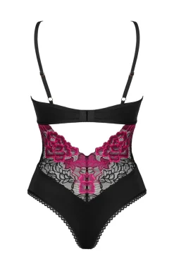 Obsessive body z różowym haftem Rosenty